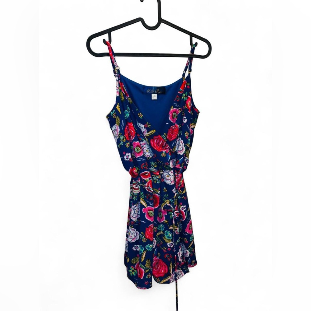 Cute Royal Blue Romper with Flowers
